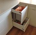 Pullboy double integrated waste bin using blum tandembox softclose runner